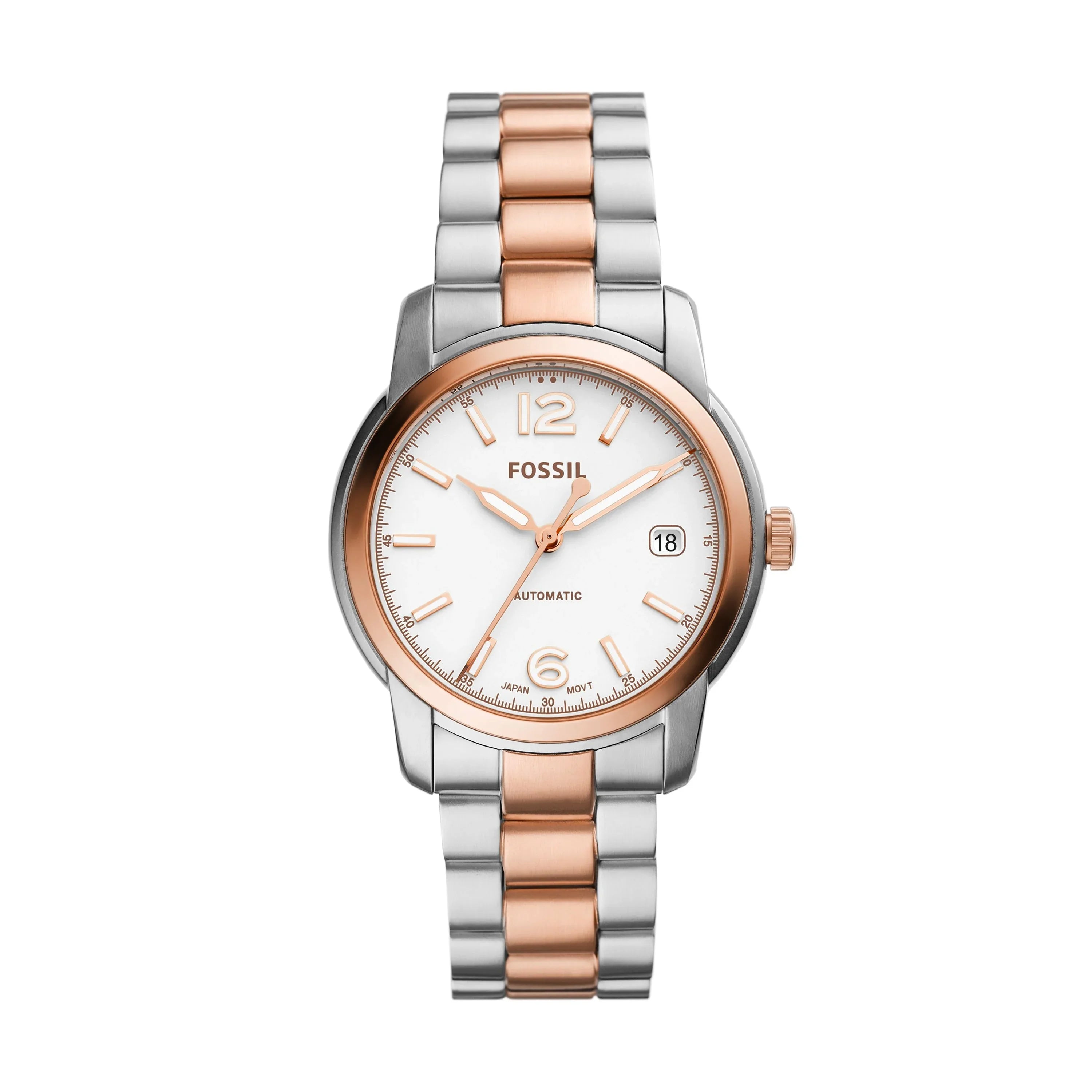 Two-Tone Automatic Stainless Steel Fossil Watch Heritage