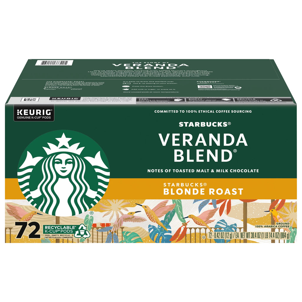 72 Starbucks K-Cup for Brewers, Pods Blend pods Roast Veranda Keurig Light