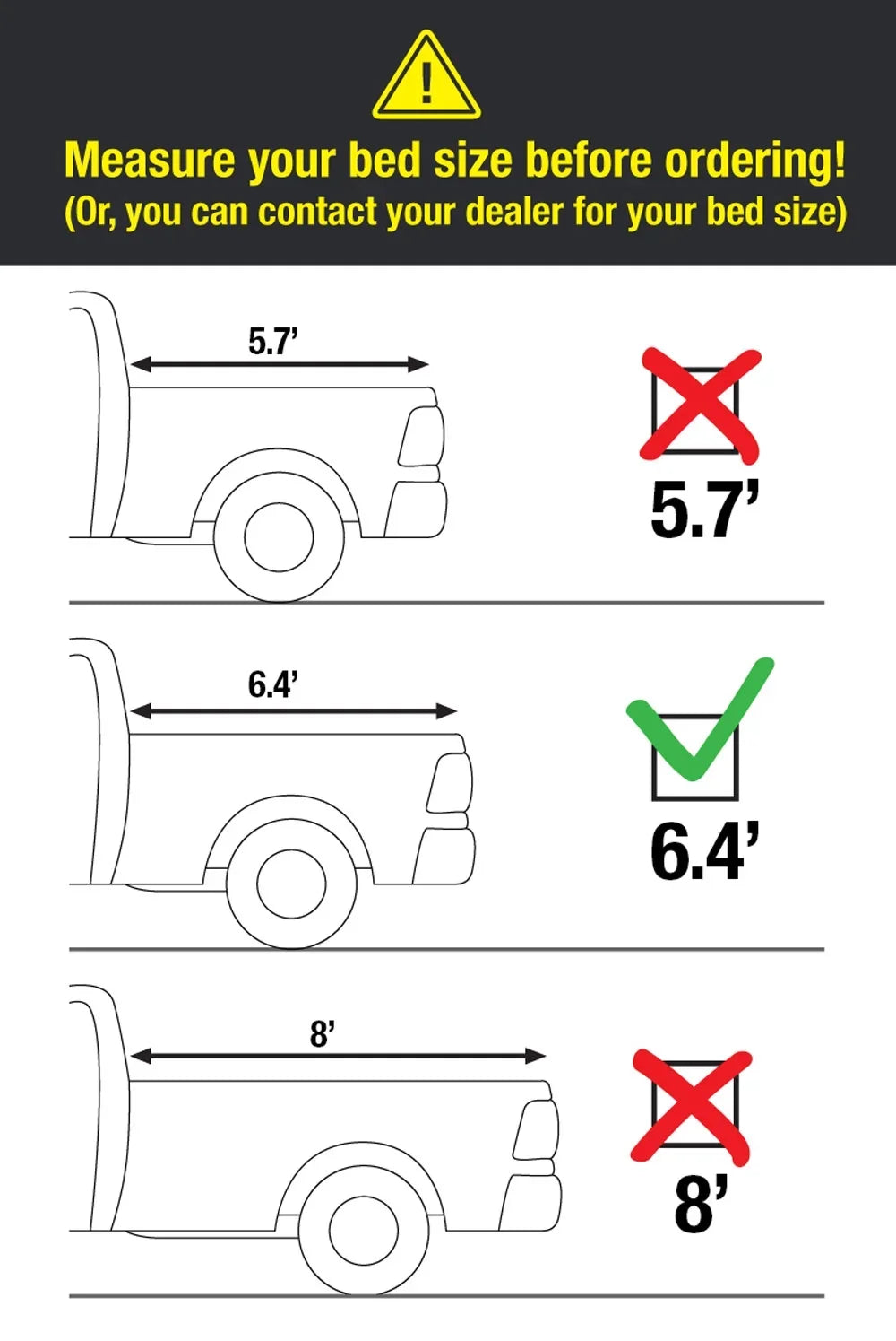 Ram with TCD484011 6'4" 1500; MaxMate (76") 2002-2018 Cover Soft Bed 2003-2023 Tonneau Bed Dodge | Compatible Quad-fold 2500 Classic | 2019-2023 3500; Truck