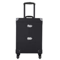 Case 4 Removable Black Rod Pull Travel Case, Luggage Spinner Trolley Makeup Wheels, Rolling with and Handle, Train Mirror Cosmetic