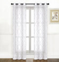 Semi Quatrefoil Sheer Collections Regal Home Embroidered Gray Curtain 2 Grommet Pack: - Panels