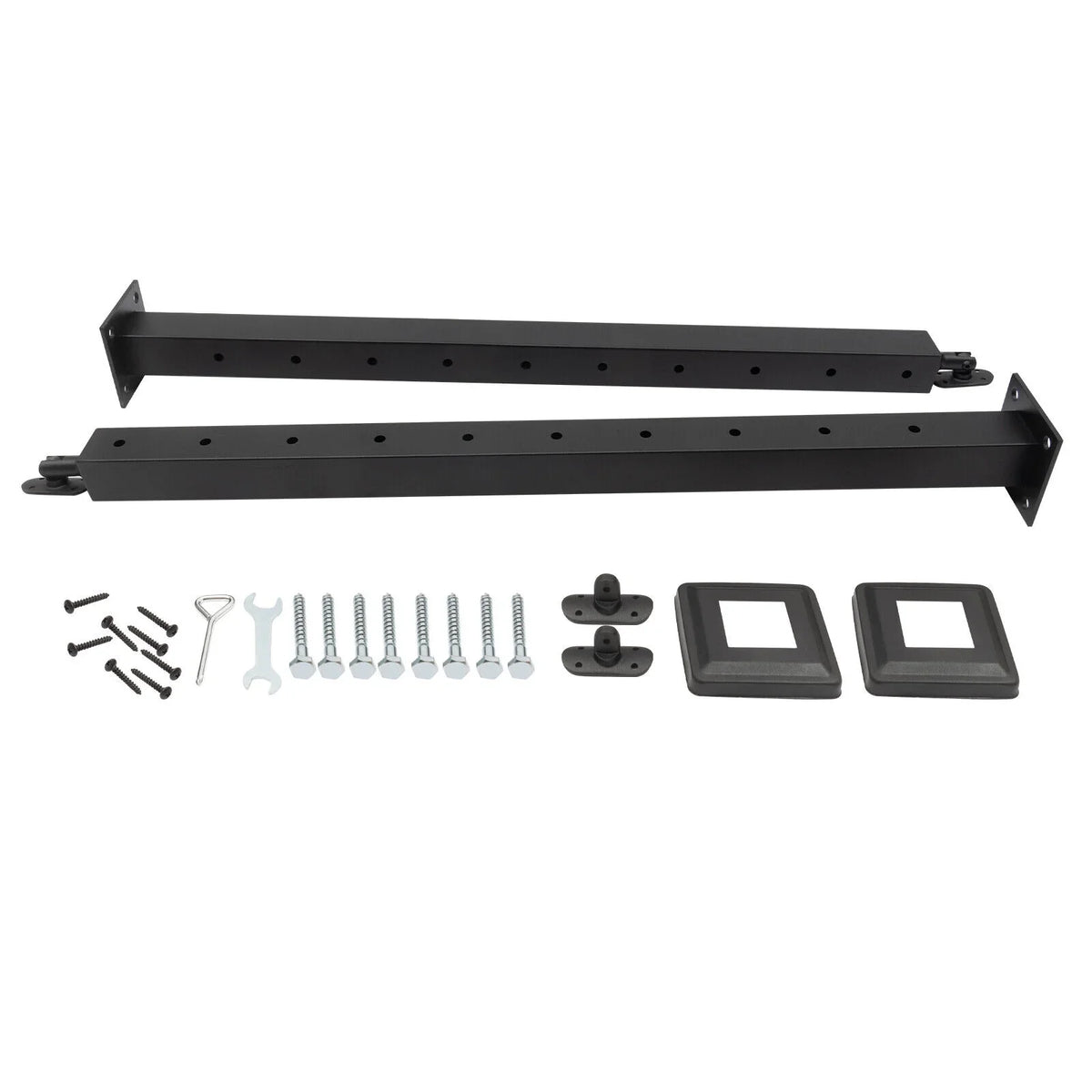 Wood Steel Two Railing Post Stainless Level Fence Post Cable System Railing Sides for Square Deck Concrete Pre-Drilled Cable 36''x2''x2'' Level