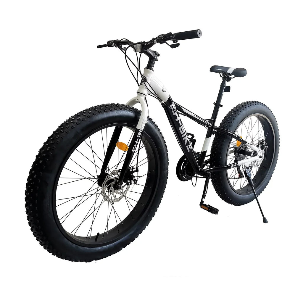 Fat Blue Rear - Mens Knobby 4-Inch Wheels, Bike, Tire Mountain 76x24.8x40in 7-Speed, Tires, Wide 26-Inch Brakes Frame, Steel and Front