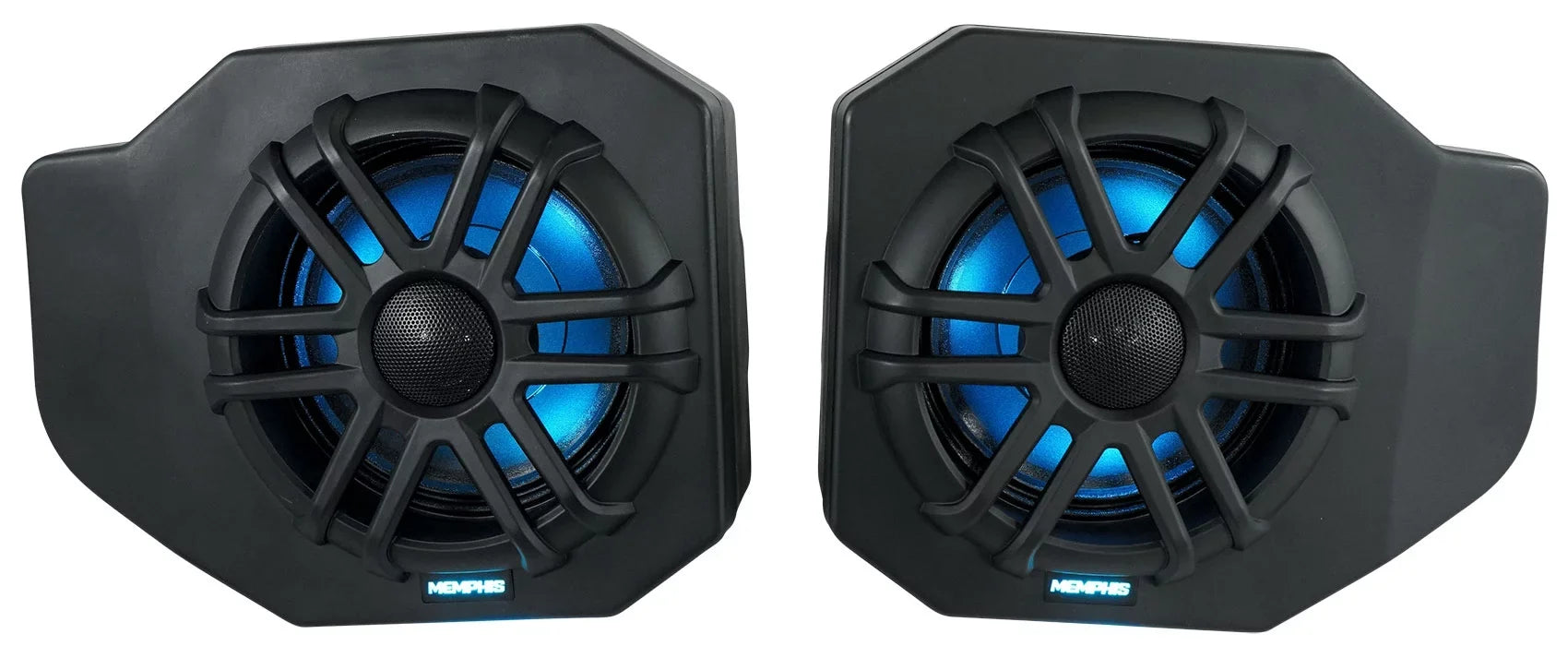 Audio RNGR65FE Pair For Ranger Polaris 2018+ Speakers+Amp Tower Memphis Pods+LED