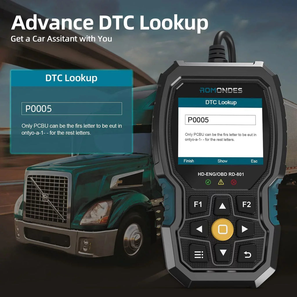 Duty Diesel Diagnostic Reader Scanner DPF Tools OBD2 Romondes Reset RD801 Oil Truck Scanner Truck Code Heavy