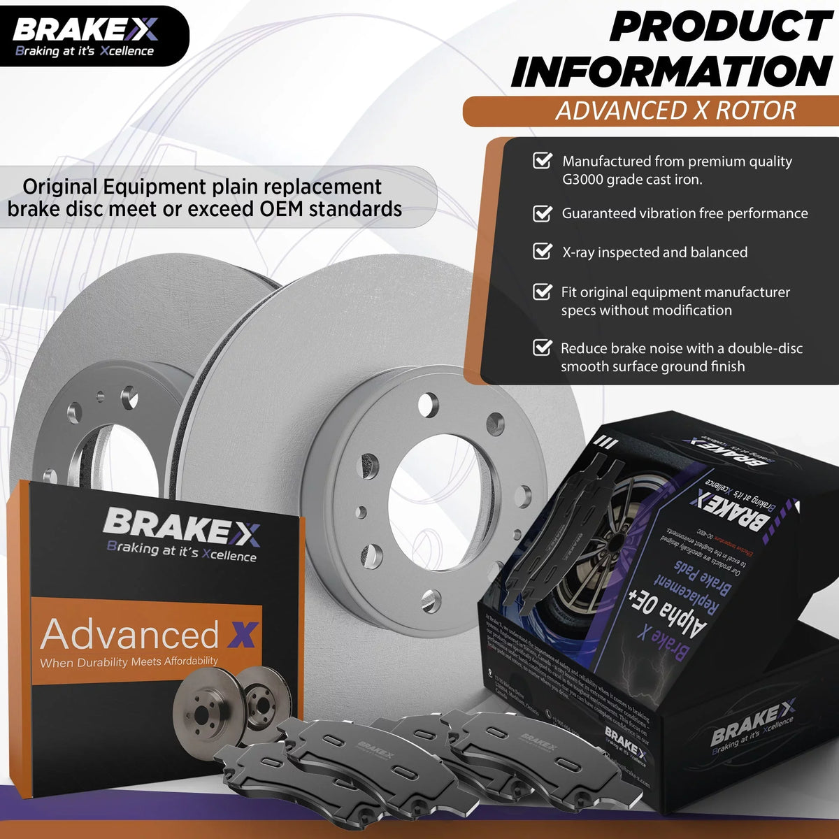 Piece Kit Liberty For Premium | X Set 6 Advanced [Rear] Jeep Pads 3.7 and 2003 | Replacement Disc Brake Ceramic Brake X Rotors