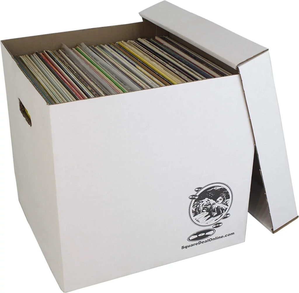 with Record - Records - - to Set or Vinyl of Discs Laser up Storage 10 Sturdy 90 Removable Cardboard 12" Lid #12BC13 Holds Box Boxes