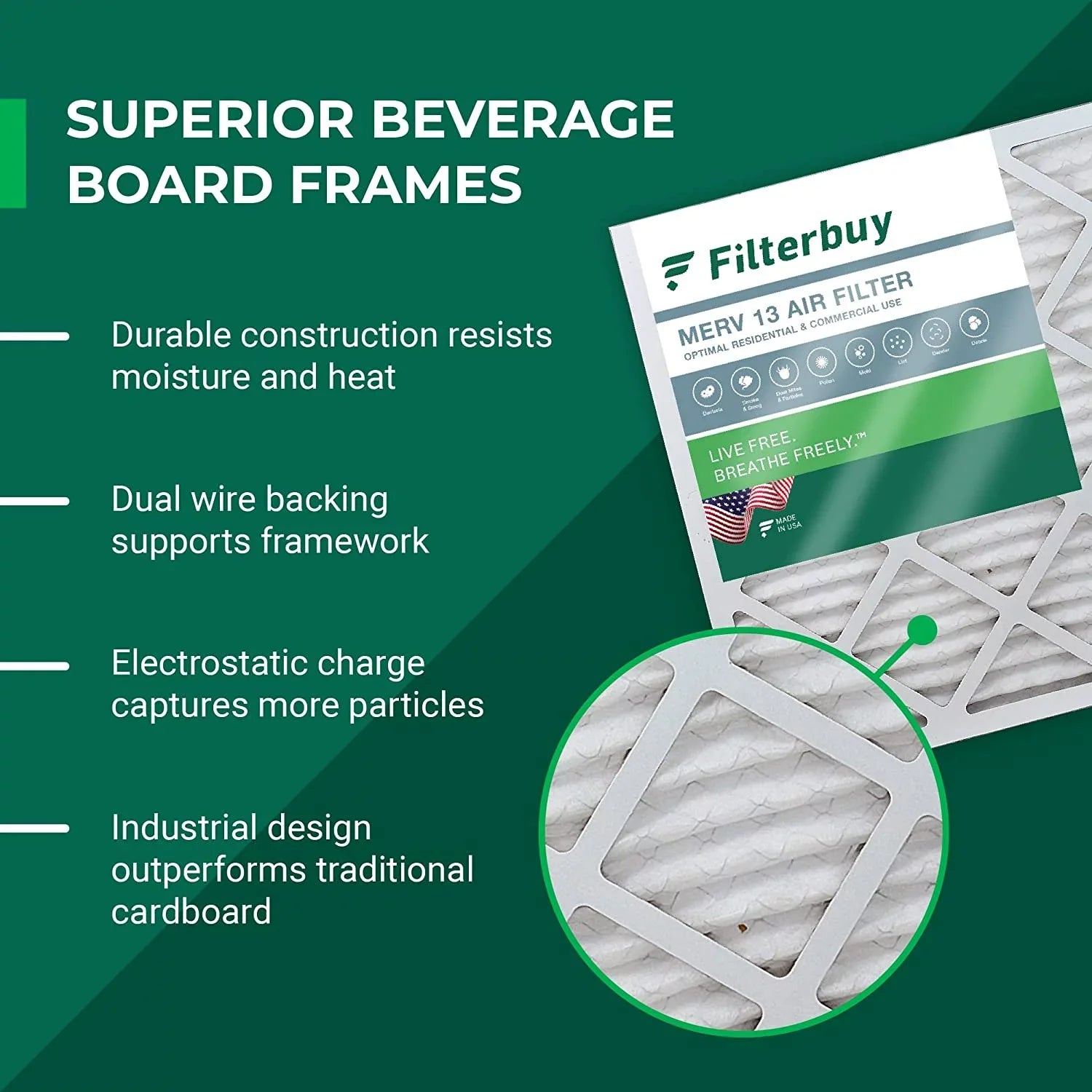 13 Filters 10x16x2 HVAC MERV Pleated Furnace (4-Pack) Filterbuy AC Air