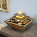 Light LED Ascending Tabletop Slate - Sunnydaze Fountain 8" with