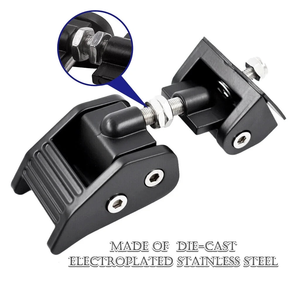Secure Pack Latch 07-18 2 Onemayship Vehicle Catch Wrangler Hood Protection-Black for US Jeep Front JK Lock