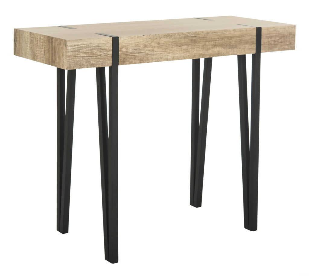 Brown Wood Rectangular SAFAVIEH Console Table, Top Mid-Century Alyssa