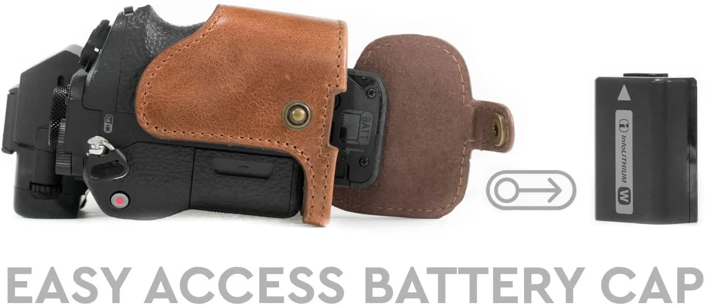 and II Case II, Leather Sony MG1130 Strap Half MegaGear Genuine A7 - Camera A7S A7R II, Dark Alpha Brown