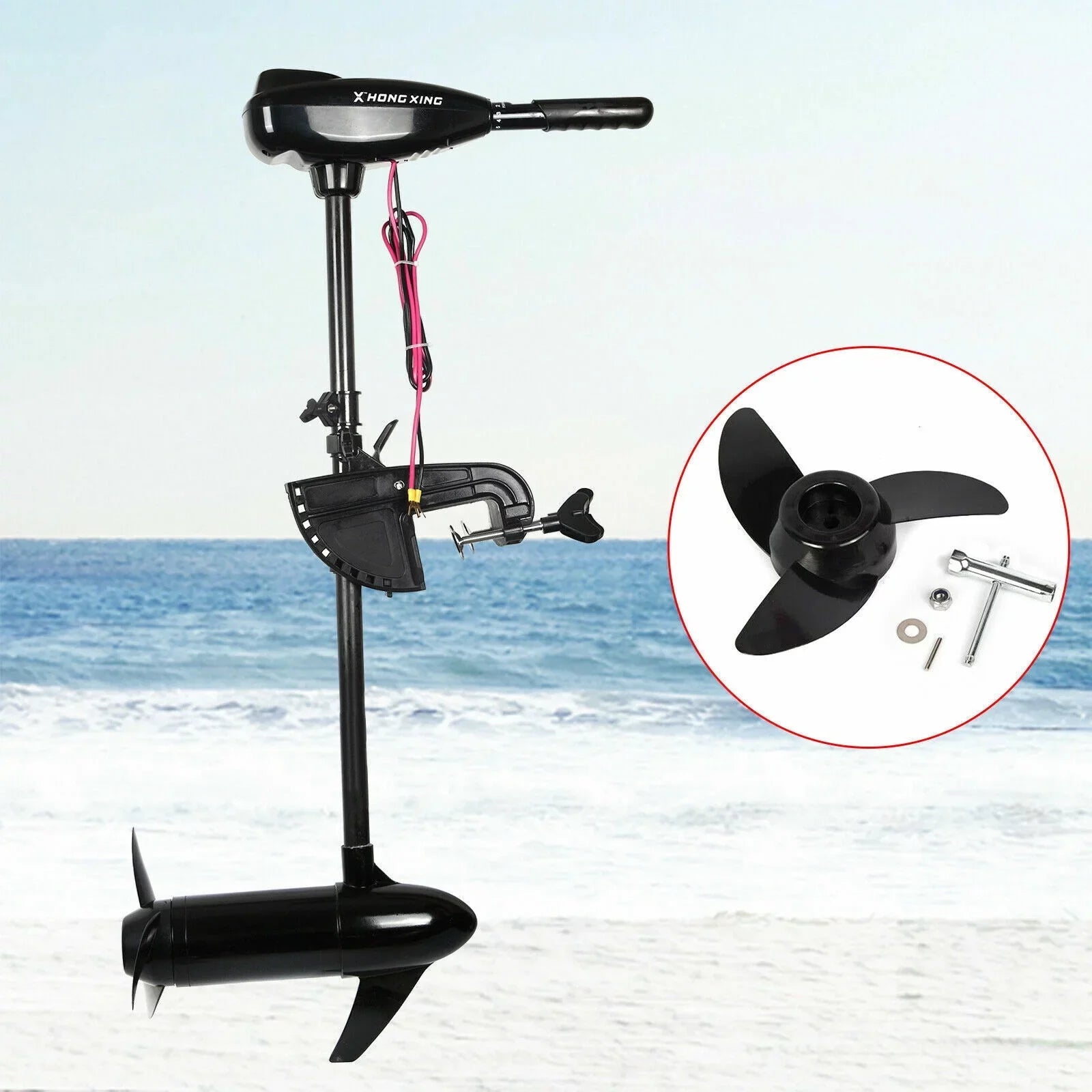 Boat lectric Heavy Motor Boat 1.6HP Duty Engine 1152WE Outboard Trolling Motor CNCEST
