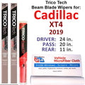 w/Rear of 3) Beam Cadillac XT4 Wipers (Set Wiper Blade 2019