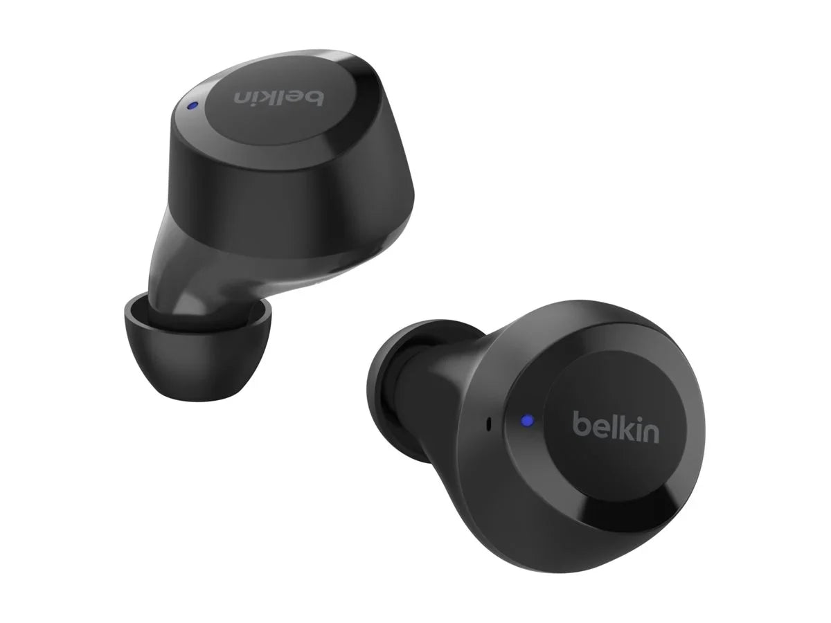 Bolt, Sweat IPX5 USB-C, to Wireless Water and Hours Wireless Resistant, Black Life Up Battery Belkin 28 Charging, - Earbuds, of True SOUNDFORM