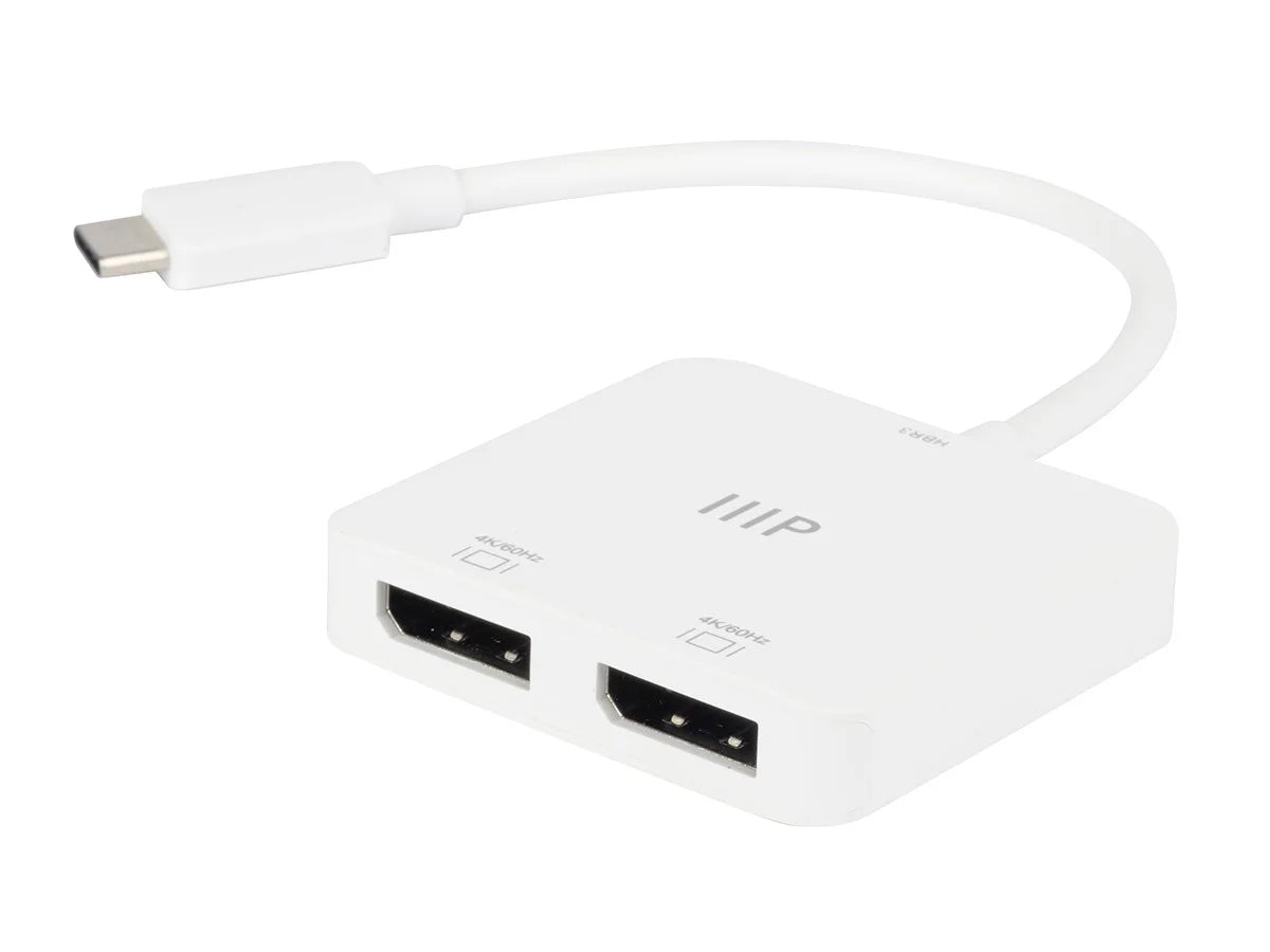 with 4K Thunderbolt to (Dual Compatible Monoprice MacOS and 4K@60Hz) Windows Adapter DisplayPort Devices with Dual USB-C 3