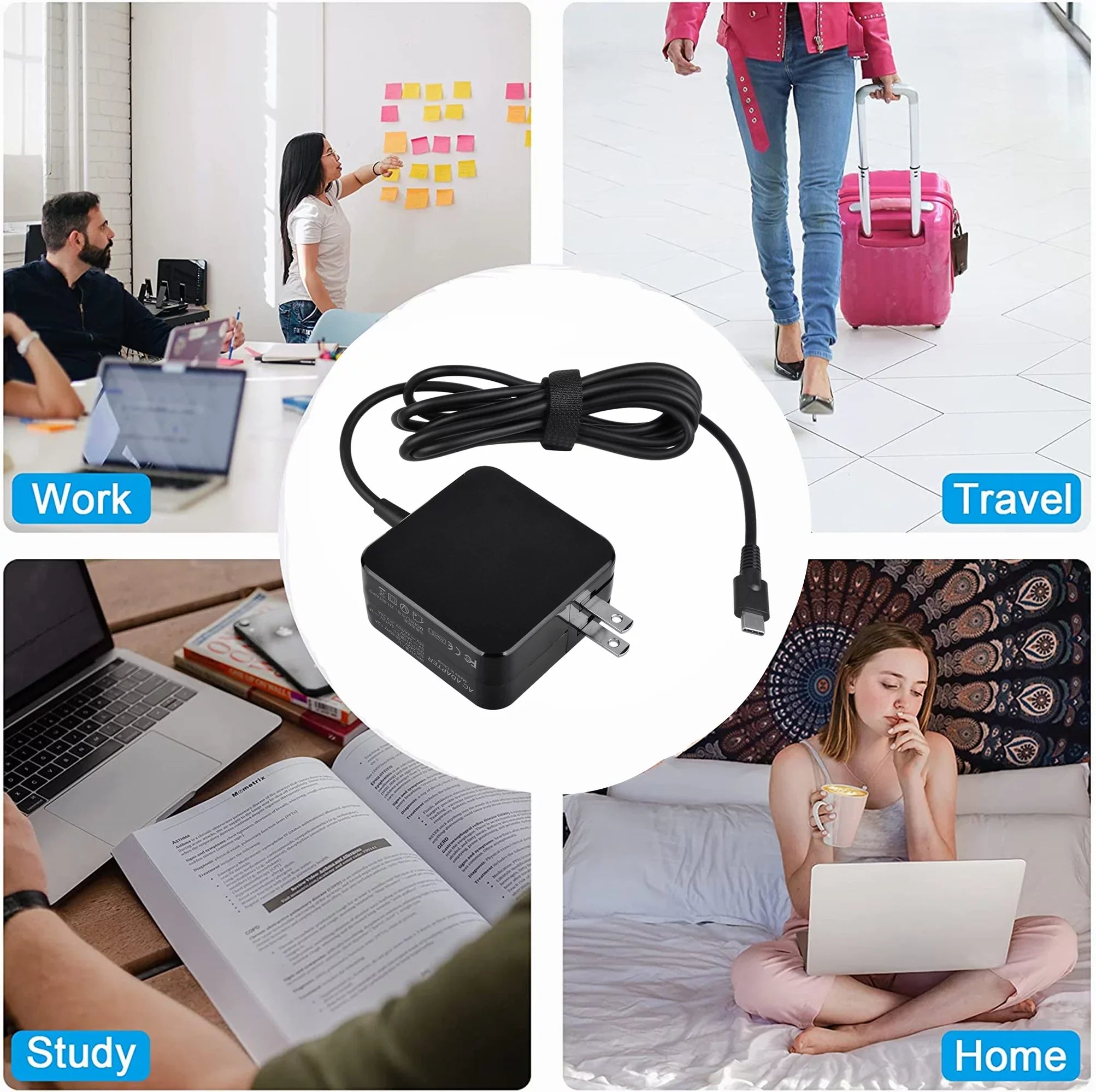 Chromebook USB-C 100e Replacement AC Charger KONKIN Type for Lenovo Compatible 45W Adapter 81MA Gen BOO 2nd 81QB