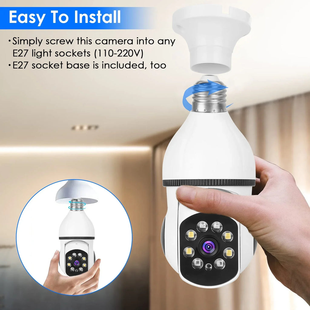 Panoramic Bulb E27 iMounTEK Surveillance Audio APP Control Camera Motion Night 1080P Vision Two-Way FHD Alarm Security Tracking Electric Camera WiFi 360 Degree Wireless
