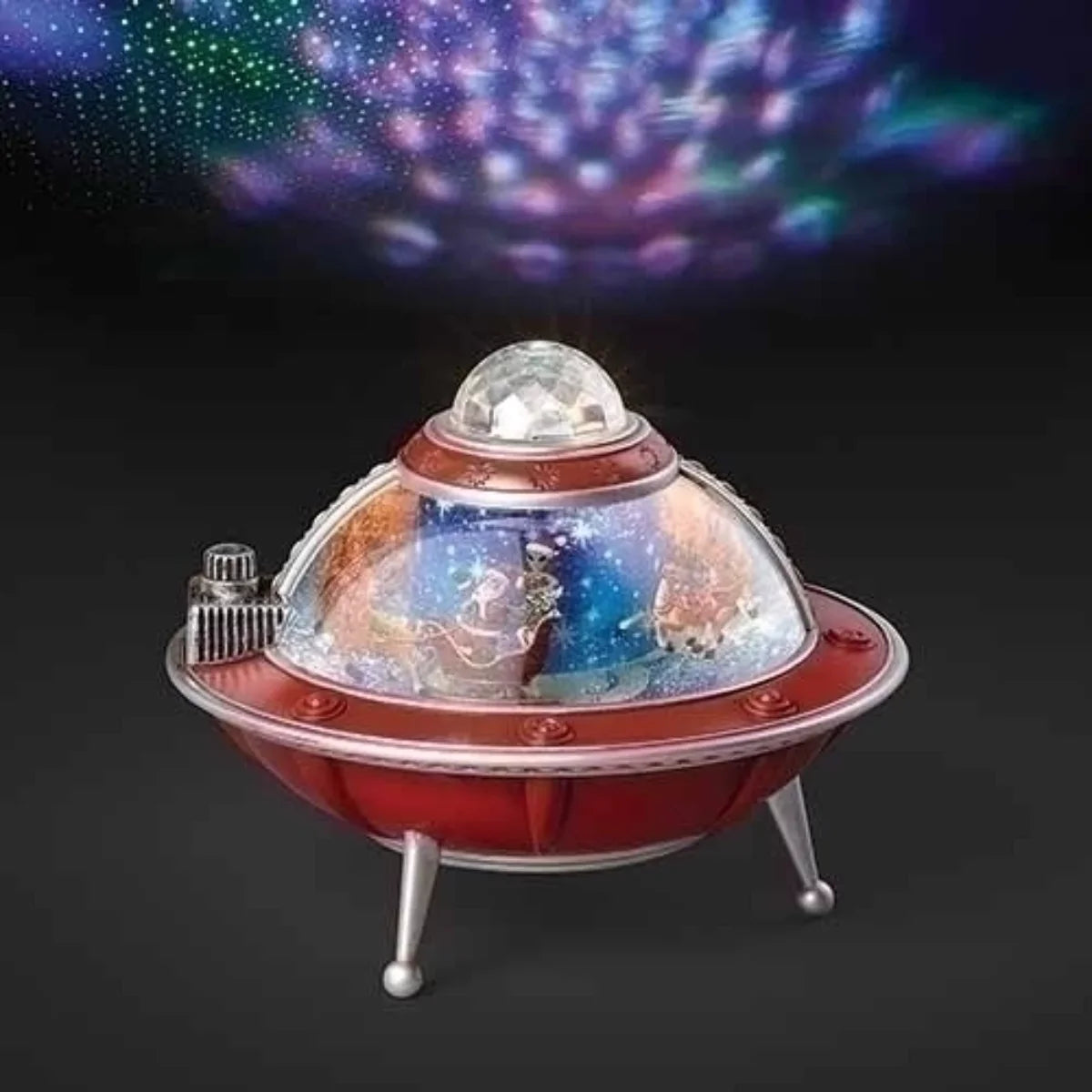 LED Roman Ship Lighted Musical Christmas Tabletop 10.5" UFO Decoration