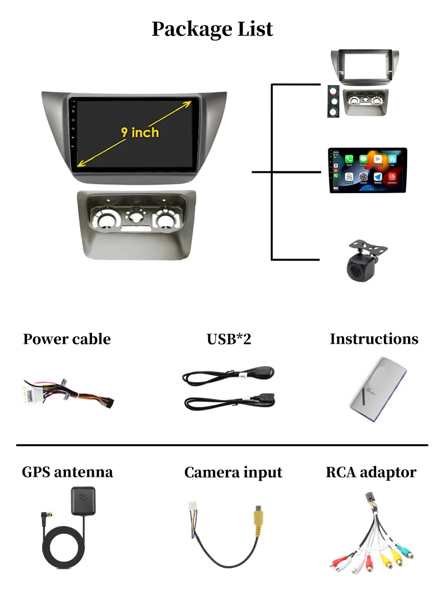 GPS - Android 2000 CS Lancer Bluetooth Mitsubishi Stereo Navi Auto With 9 2010 Android Car Carplay Screen For Radio