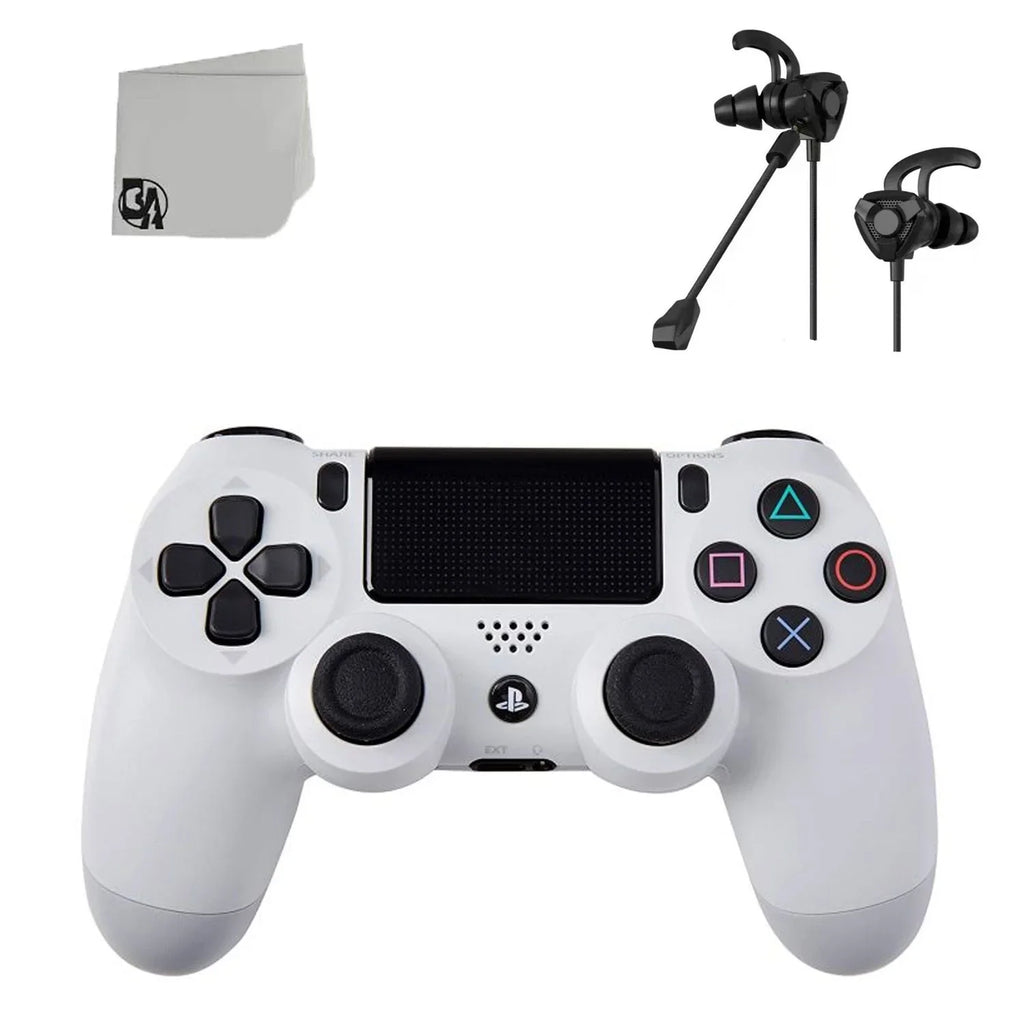 PlayStation - BOLT Like Bundle AXTION with Earbuds With DualShock Blue Wireless New - Controller 4 White