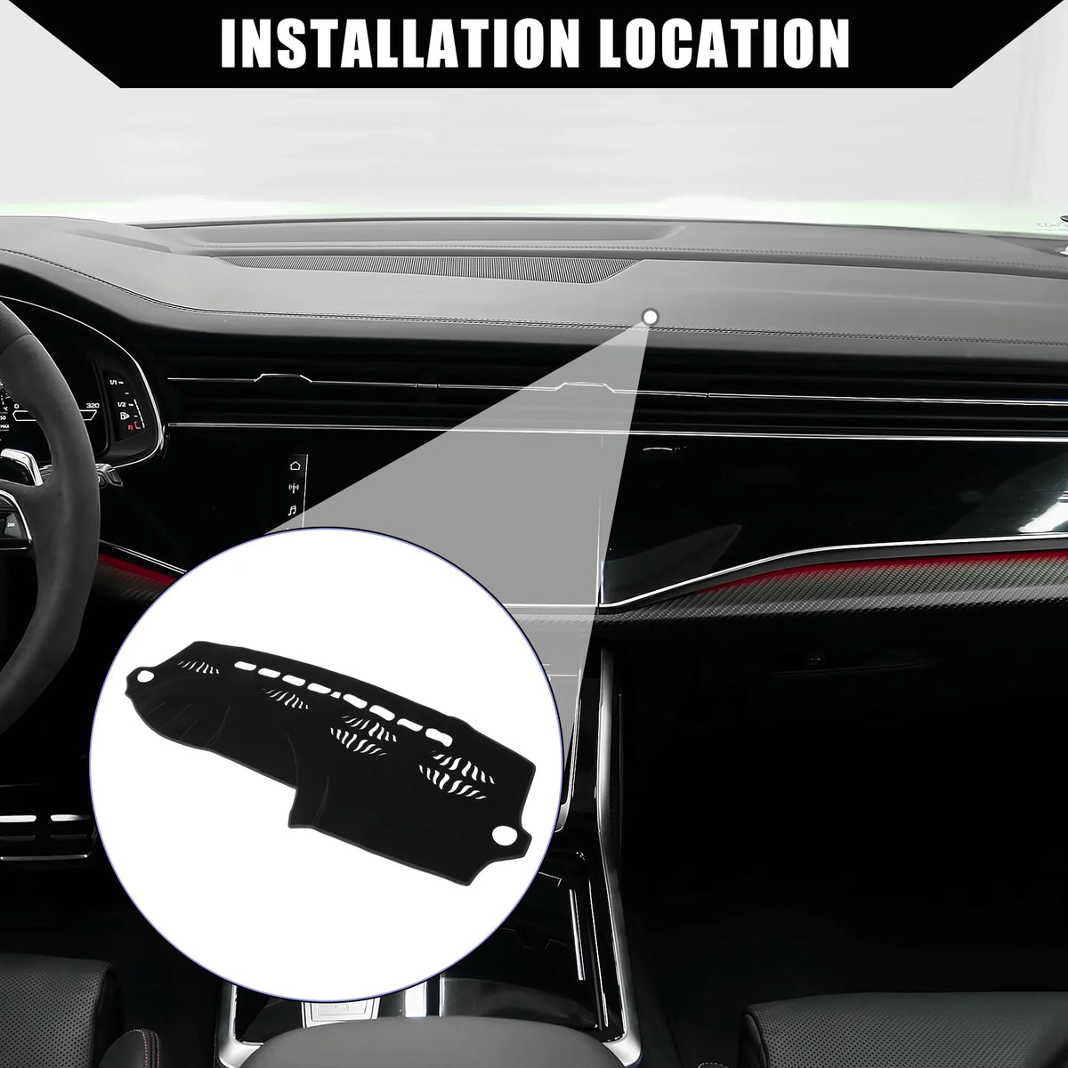 Cover 2007-2015 Console Polyester Audi Unique for Pcs Dash Cover Center Black Dashboard Q7 Bargains Non-Slip 1
