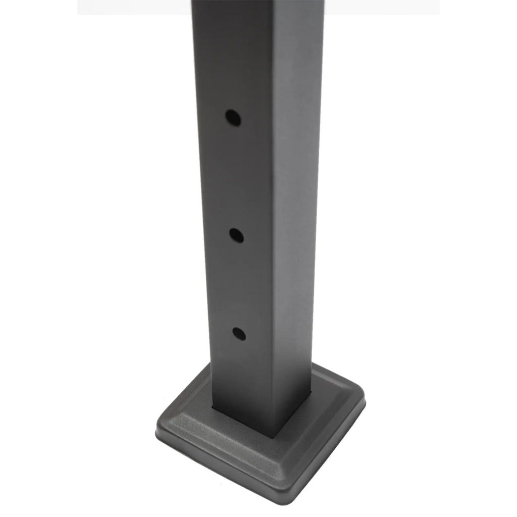 Wood Steel Two Railing Post Stainless Level Fence Post Cable System Railing Sides for Square Deck Concrete Pre-Drilled Cable 36''x2''x2'' Level
