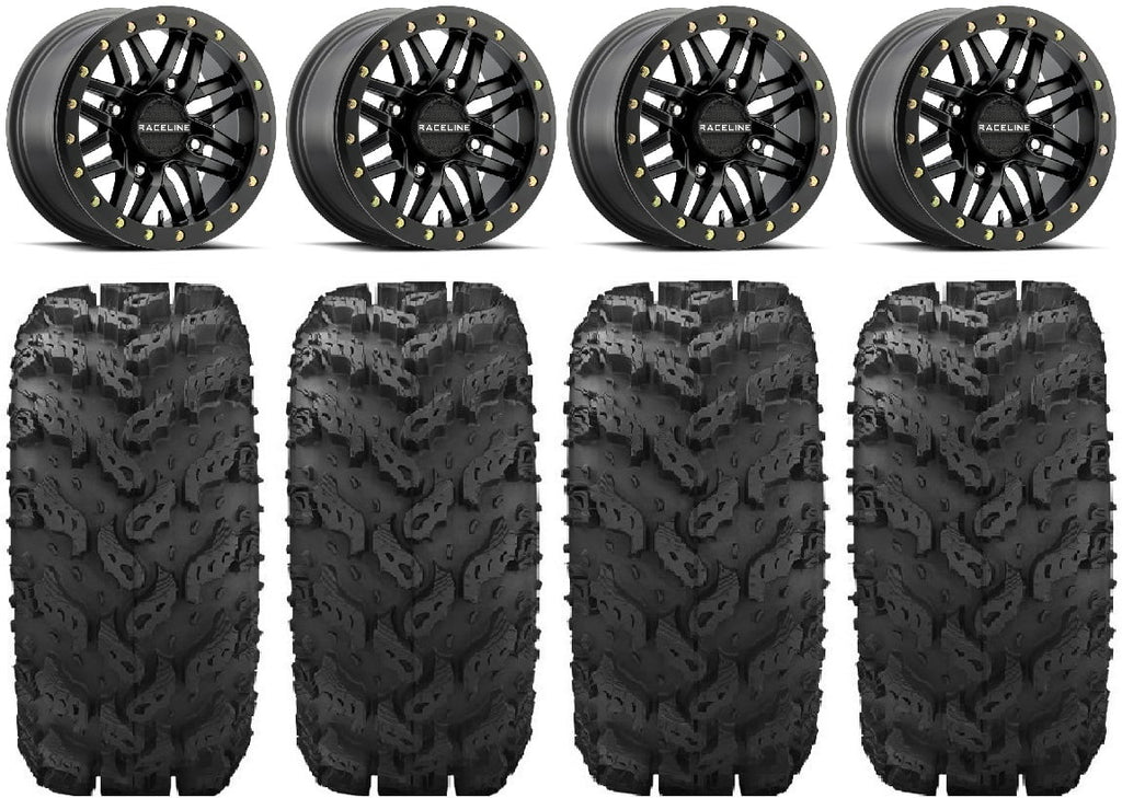 Mule 14" Kawasaki Wheels Tires Ryno Pro Bdlk FXT Bk Raceline 30" Reptile