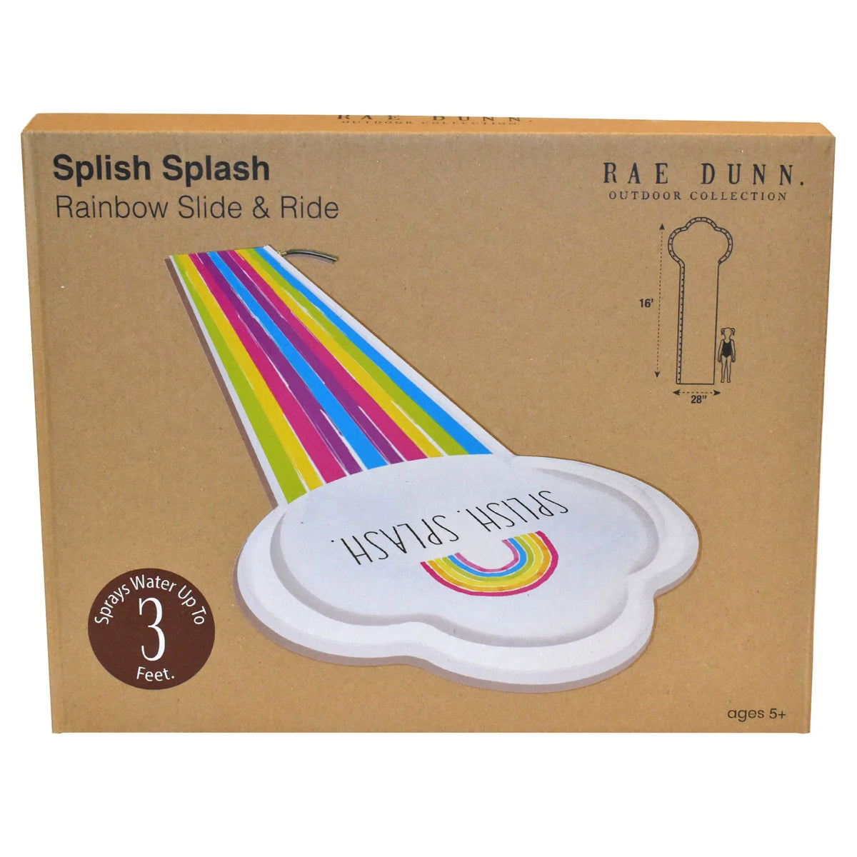 Foot Rae -16 Mat, 5+ & Float, CocoNut Sliding Sprinkler, Age Rainbow Dunn: Water Durable Slide Ride Slide Splash Splish