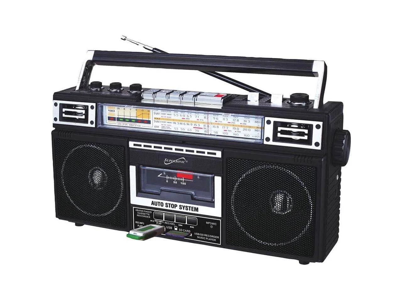 Radio, Portable Black, Supersonic SC-3201BT-BK AM/FM