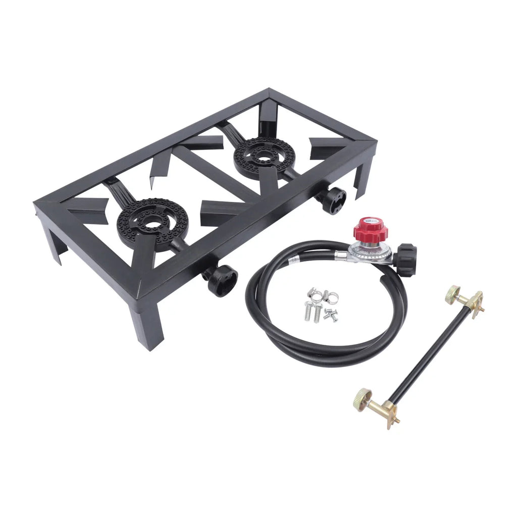 Propane Hose Burners Camping Stove Portable 8KW/27295BTU Hiking Gas BBQ 2 Cooker Outdoor W/