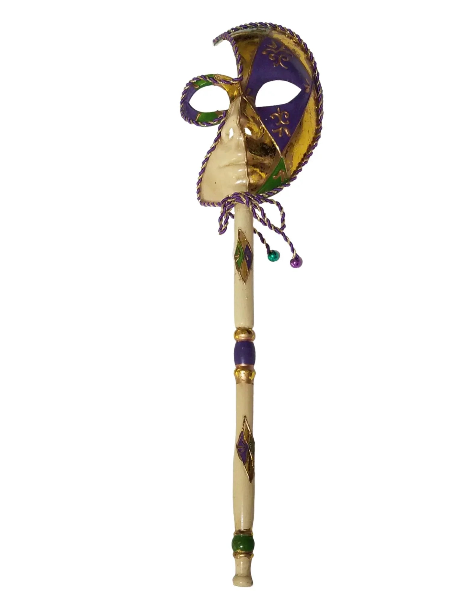 Stick Lis Green New Fleur De Venetian Orleans Ladies Mask Gold Purple