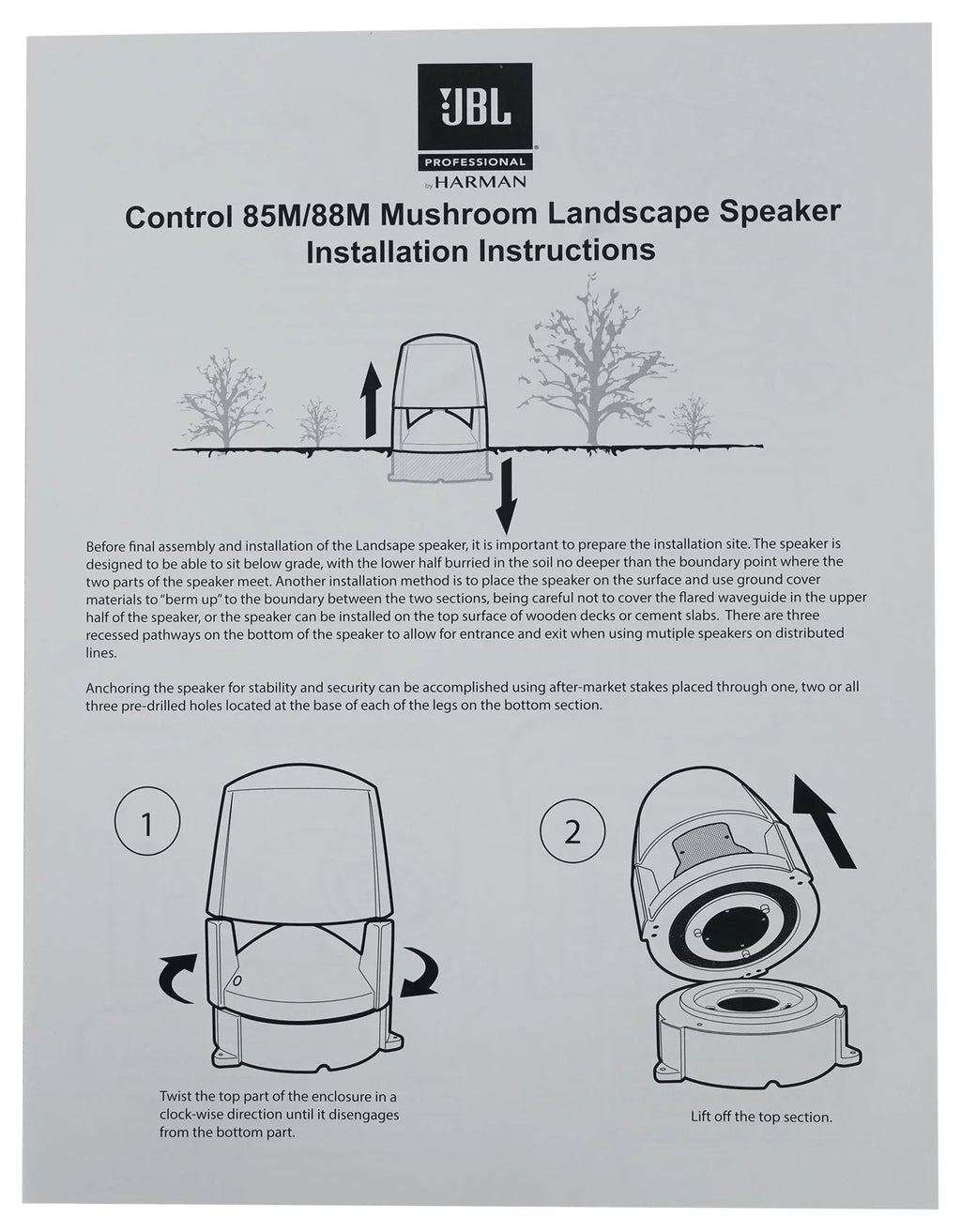 Outdoor + Landscape 88M 70v Speakers JBL 8" (3) Commercial Amplifier CONTROL
