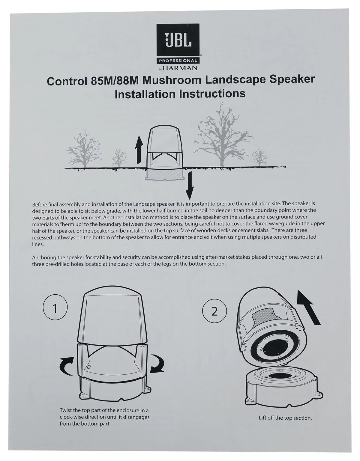 Commercial (5) JBL Outdoor Landscape CONTROL Speakers+Amplifier 5.25" 70v 85M