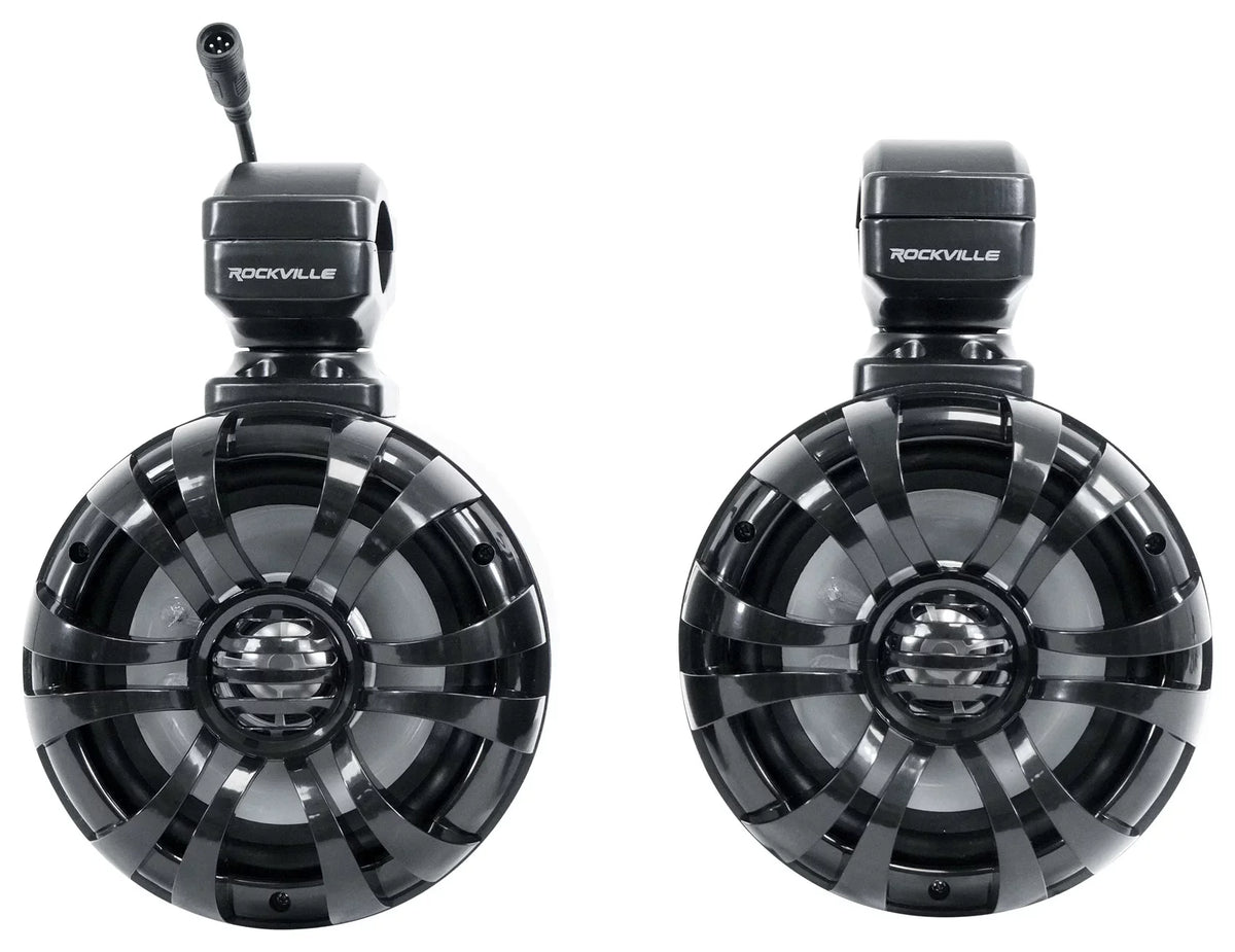 Audio RNGR65FE Pair For Ranger Polaris 2018+ Speakers+Amp Tower Memphis Pods+LED