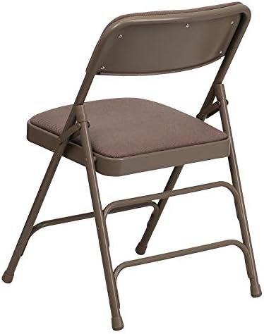 HERCULES Folding Chair & Series Metal Braced Hinged Fabric Pack Triple Curved 4 Double Beige