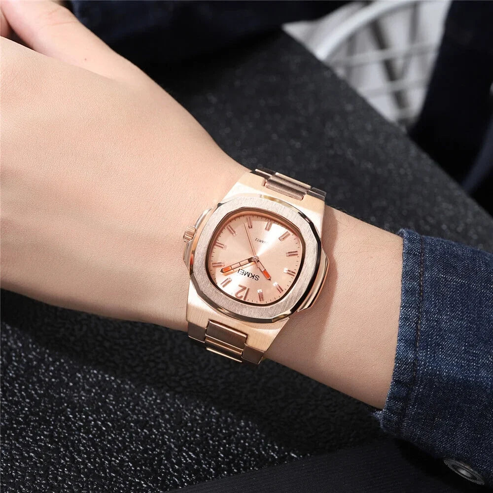 Steel Male Gold Watch Business Luxury Gift For Wristwatch Men Quartz