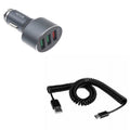 2 for - Mi - Plus - Mix w 7, USB 10 Galaxy Type-C A20 A50 Plus Note USB Quick Redmi 1 A9 Coiled Sonim Cable Note 9T XP3 XP8 Charger Samsung 5 A10e Xiaomi Xperia Car Fold 10 Sony 42W Z3R 3-Port