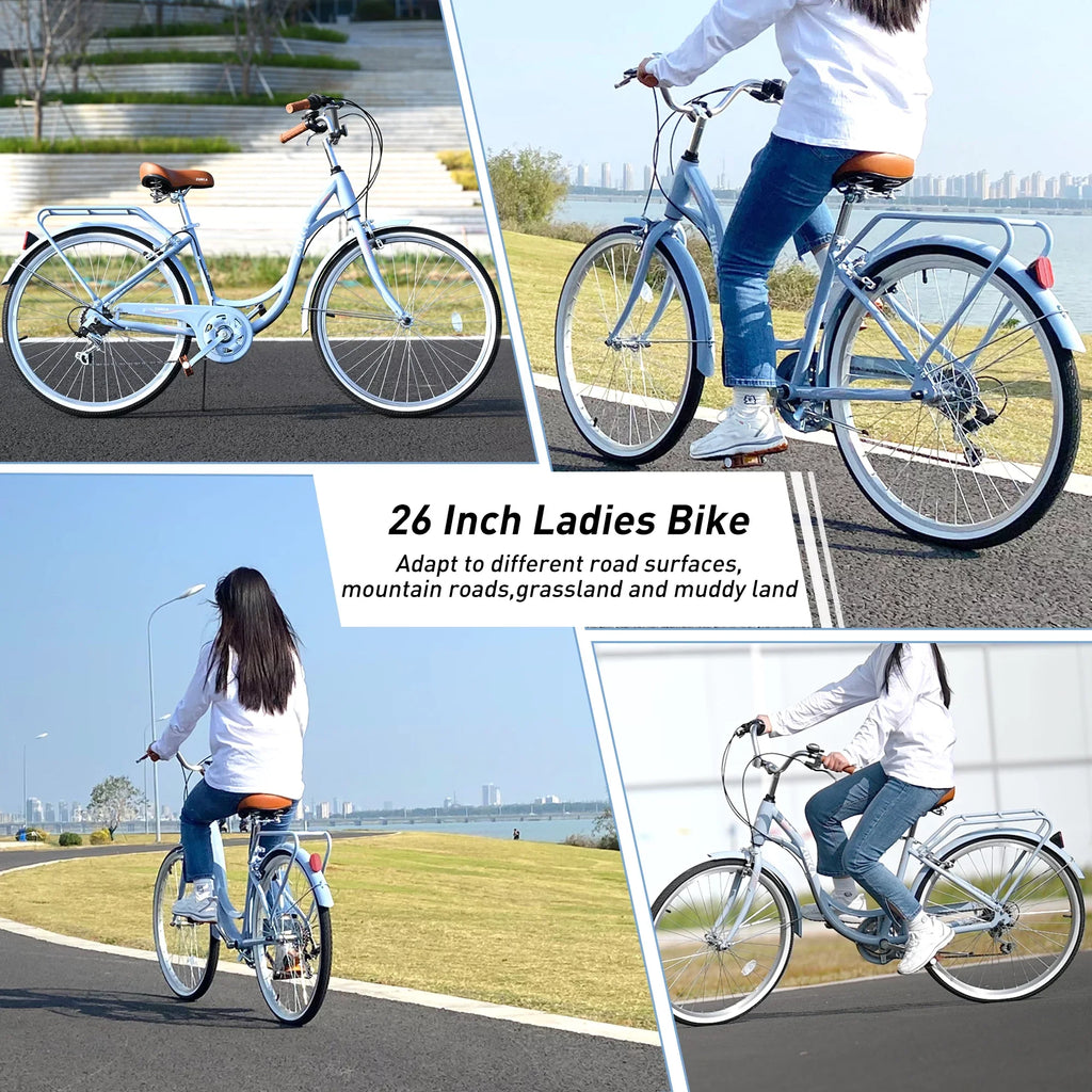 7-Speed Women, Adult for Bike 26" Blue