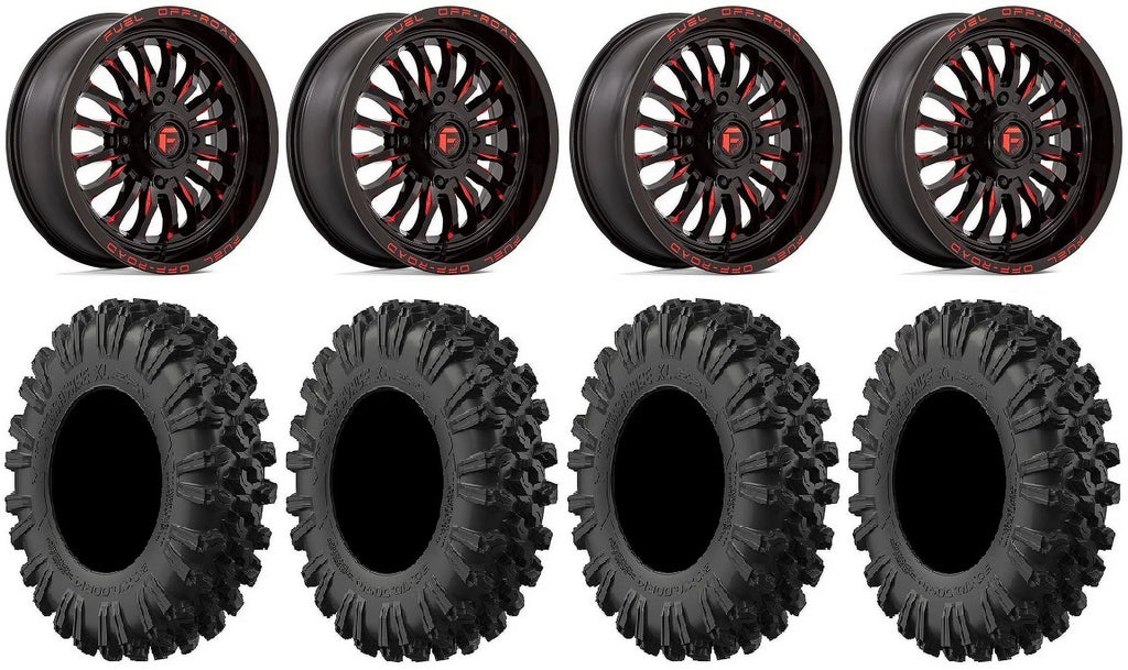 MotoRavage Kawasaki XL 18" Tires Fuel Wheels 40" Teryx Mule ARC Red