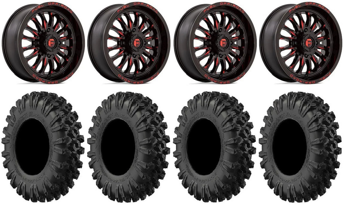 MotoRavage Kawasaki XL 18" Tires Fuel Wheels 40" Teryx Mule ARC Red
