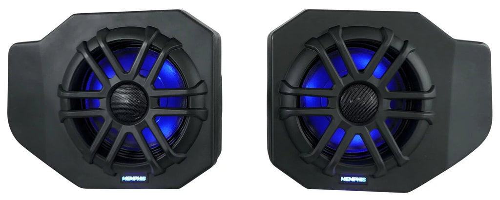 Audio RNGR65FE Pair For Ranger Polaris 2018+ Speakers+Amp Tower Memphis Pods+LED