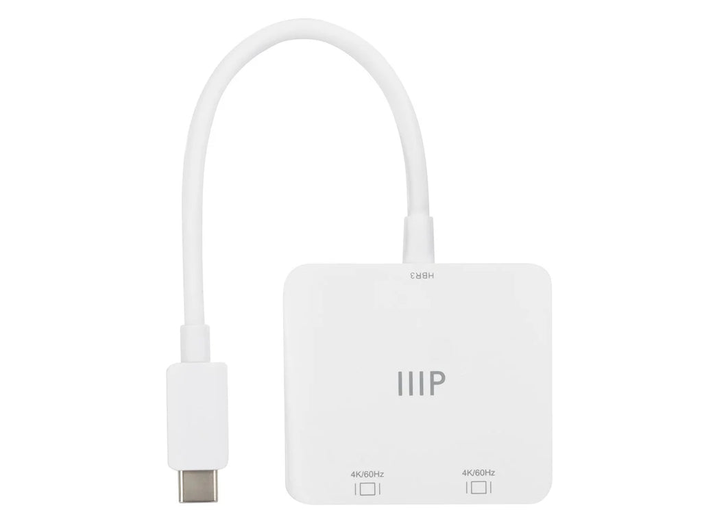 with 4K Thunderbolt to (Dual Compatible Monoprice MacOS and 4K@60Hz) Windows Adapter DisplayPort Devices with Dual USB-C 3