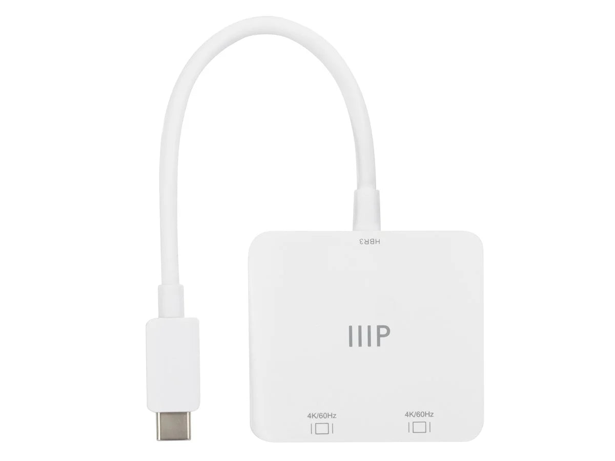 with 4K Thunderbolt to (Dual Compatible Monoprice MacOS and 4K@60Hz) Windows Adapter DisplayPort Devices with Dual USB-C 3