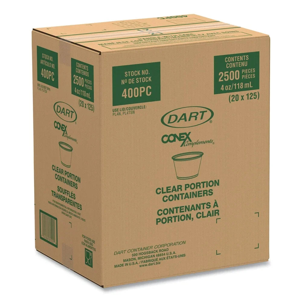 Dart Containers - oz. (2500/Carton)] Polypropylene 400PC Clear Portion 4 Complements Conex