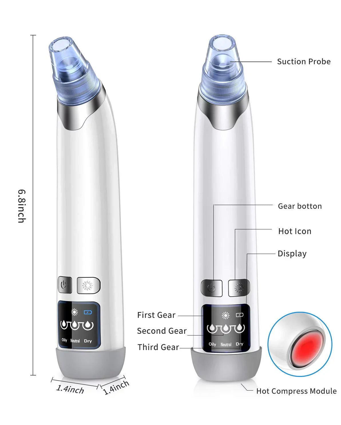 Pore Men Sucker Cleaner Women Vacuum USB Pore Blackhead Electric Remover for Face Blackhead Ansten Blackhead Cleaner Vacuum Pore Remover Rechargeable Face kit Suction Nose Pimple Facial