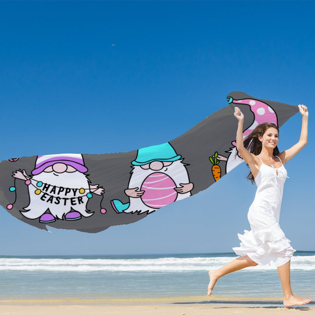 Long Women Packed Sunscreen Wraps for Wraps Oblong Shawls FREEAMG Gnomes Easter Headscarf Hair Gift Neck Large Scarf Silk