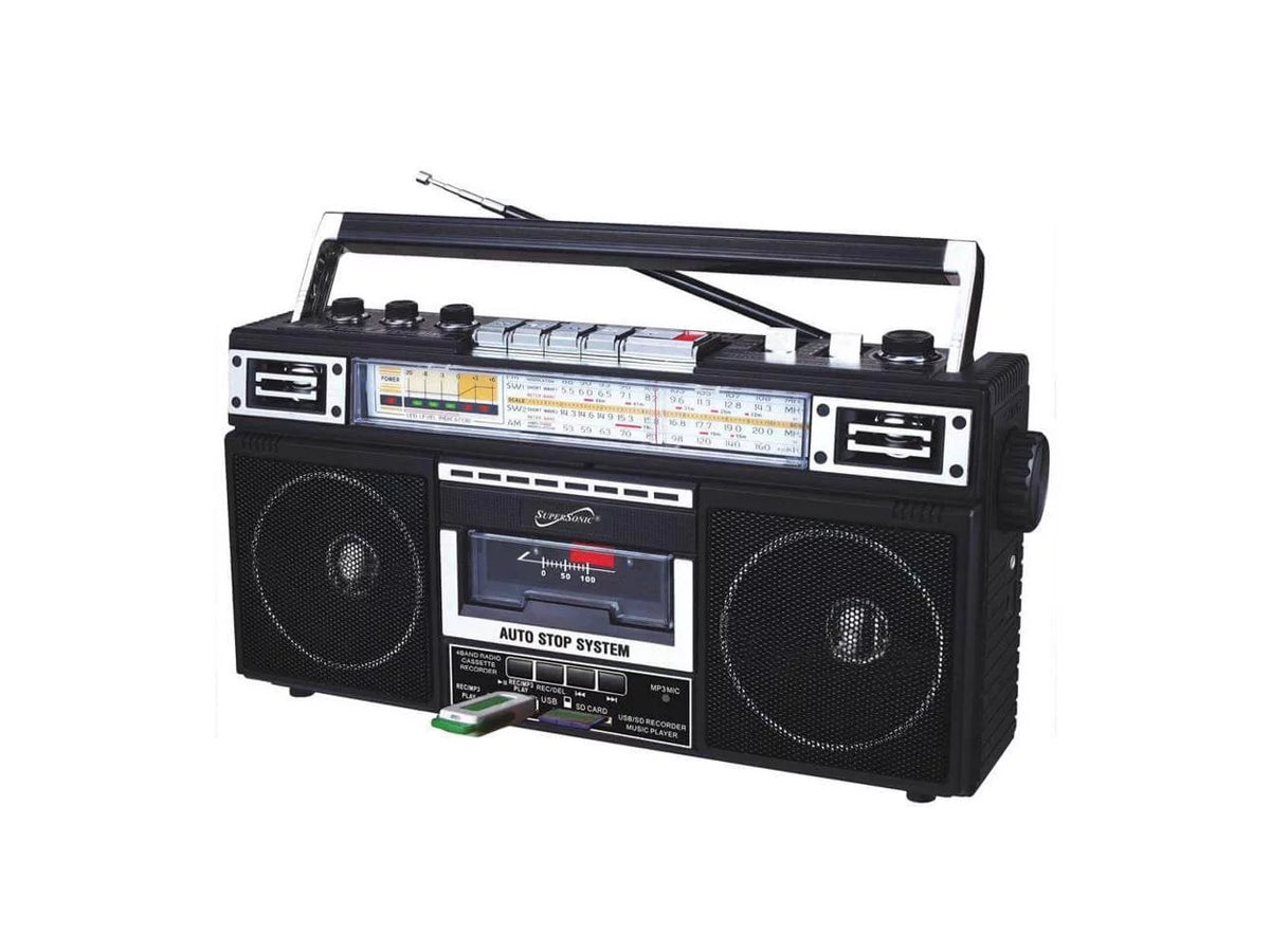 Radio, Portable Black, Supersonic SC-3201BT-BK AM/FM