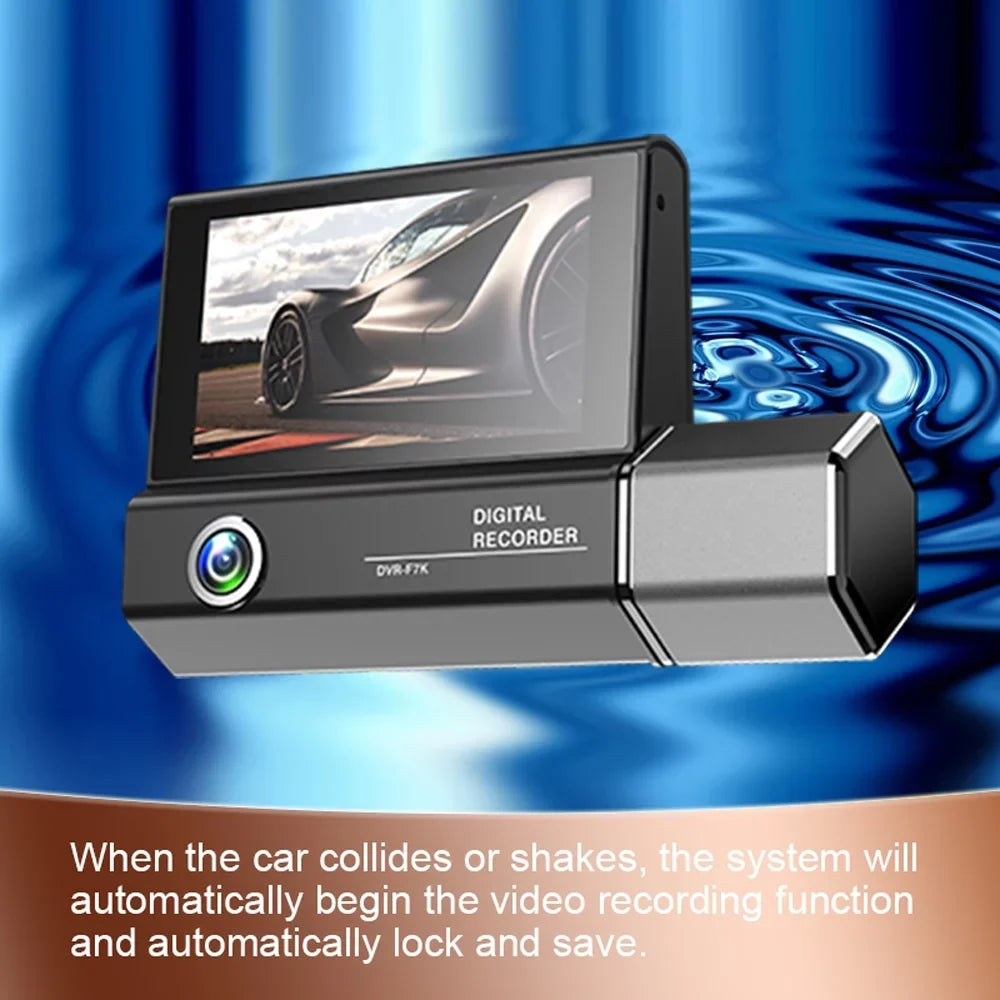 3 Video Safety Cam Rearview Car Driving Recorder Dash Recorder Cameras Arealer Recording Car Car Auto 4in Clear Mirror