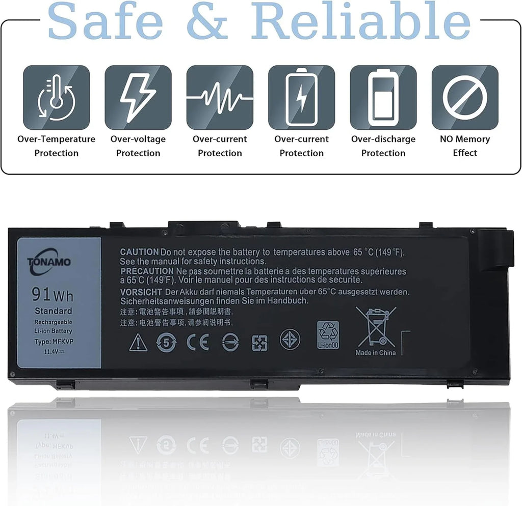 451-BBSF 1G9VM GR5D3 for Laptop 7710 451-BBSB MFKVP 17 7720 y 15 7510 Precision Dell 7520 91Wh Precision